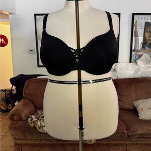 Elegant Black Lace-Up Bra